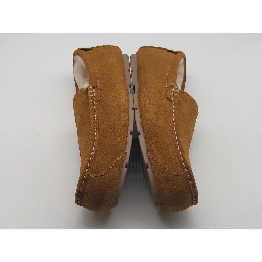 Koolaburra By UGG Tipton‎ Mens 9 Chestnut Suede Moc Slippers Lined 1105893